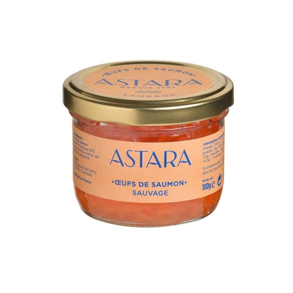 Uova di salmone selvaggio varietà Keta, 70 gr. - Astara