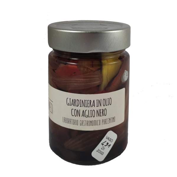 Giardiniera in Olio con Aglio Nero Fermentato 330g – Bottega Pavesi