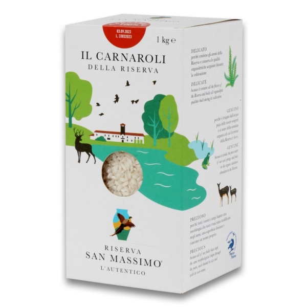 Riso Carnaroli superfino, 1 kg - Riserva San Massimo